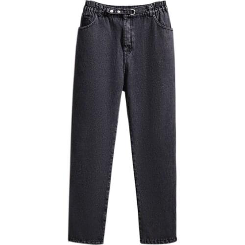 Plus Size 6XL 5XL 4XL 3XL Women Long Denim Jeans Femme Elastic High Waist Wide Leg Trousers Winter Warm Velvet Jeans For Mujers
