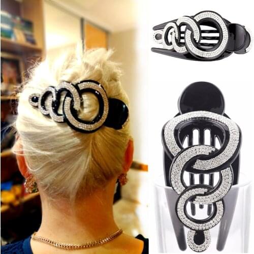 Women Large Hair Clips Claw Ladies Shiny Rhinestones Hair Crabs Clamp Hairpin Barrettes Hair Styling Tools Accessories Headwear