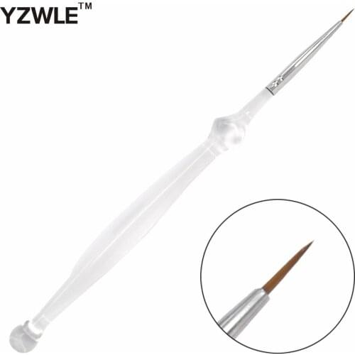YWK 1 PC Professional Manicure Pen Clear Handle Sable Nail Brushes Styling Tools / Drawing Painting Brush Pen For Manicure 12