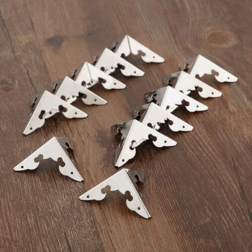 12pcs 37*37mm Golden Jewelry Chest Wine Gift Box Wood Table Picture Frame Corner Protector Guard