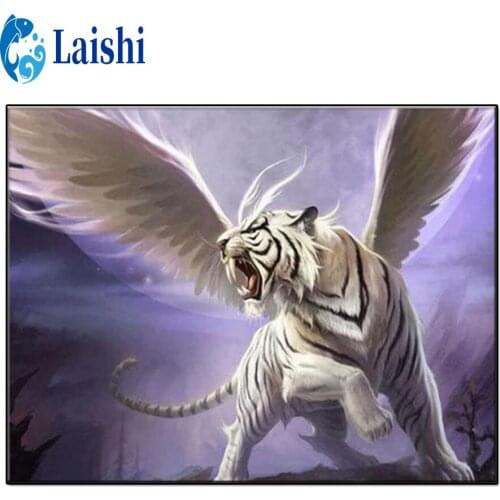 5D DIY Diamond Painting Tiger with wings Full Square/Round Drill Diamond Embroidery Cross Stitch Rhinestone Mosaic Home Decor