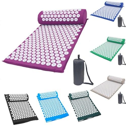 Acupressure Mat Head Neck Back Pain Relief Foot Massage Cushion Pillow Yoga Spike Mat Acupuncture pad Needle Massager