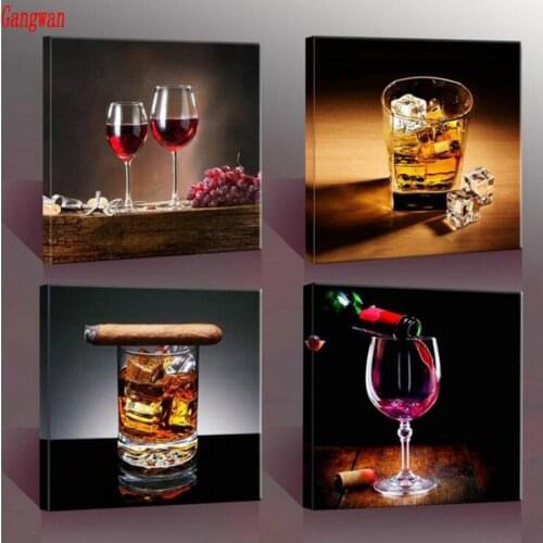 DIY Diamond Painting Rose 5D Diamond Painting wine smoke Ice cube Cross Stitch Full Needlework Home Decor drill Christmas gift