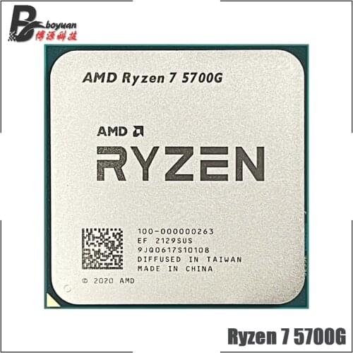 AMD Ryzen 7 5700G R7 5700G 3.8GHz Eight-Core 16-Thread 65W CPU Processor L3=16M 100-000000263 Socket AM4
