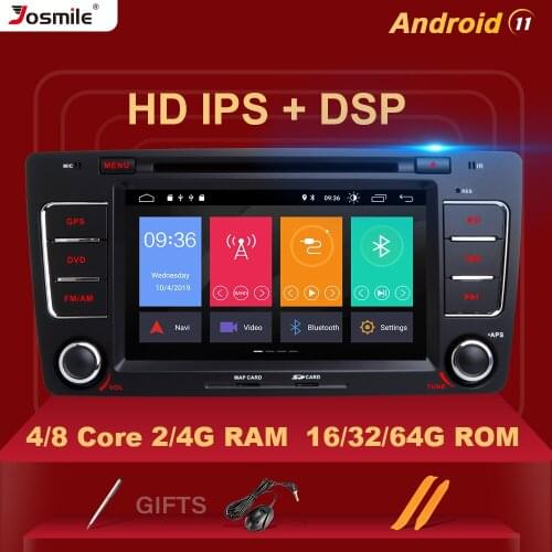 DSP 8Core 4GB 64G 2 Din Android 11 Car Radio DVD Player For Skoda Octavia 2 3 A 5 A5 Yeti GPS Navigation Multimedia stereo