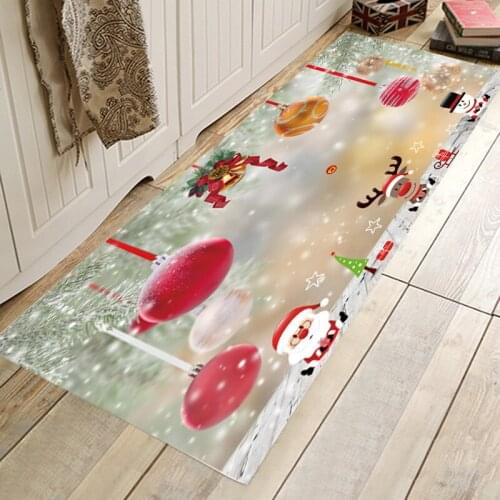 Printed Door Mats Indoor White Christmas Pattern Hallway Floor Mat Microfiber Bedroom Living Room Carpet Kitchen Rugs Washable