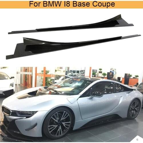 Car Side Skirts for BMW I8 2014 - 2018 Side Door Bumper Guard Skirts Real Carbon Fiber