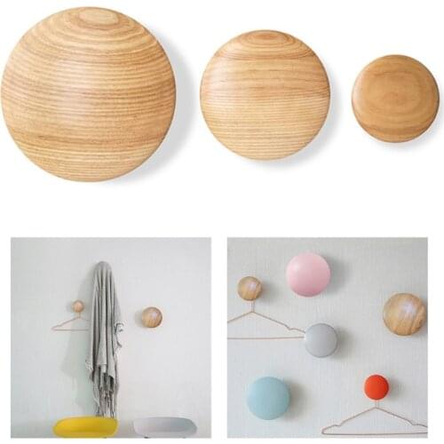 Wood Round Clothes Rack Wall Coat Hanger Mushroom Clothes Hook Wall Hanger Wooden Towel Hooks Pretty Home Decoration