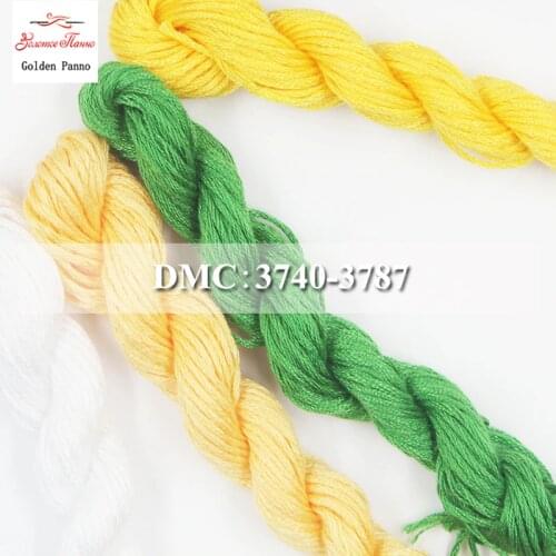 Golden Panno,DMC3740-3787 Multcolor 10Pcs/lot 1.2m Length Thread Cross Stitch Cotton Sewing Skeins Embroidery Thread Floss Kits