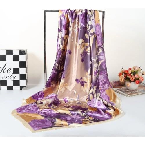 Italy fresh silk garment fabric digital printing satin silk fabrics width 90cm*90cm HGF02