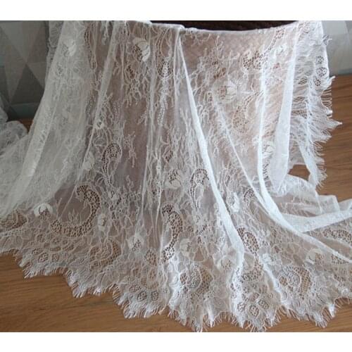 3Meter Handmade DIY clothing lace accessories French eyelash embroidery lace width 65cm