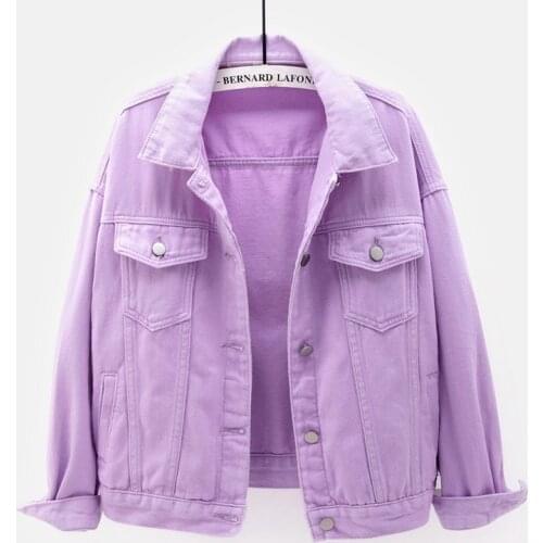 Women Jackets 2021 New Spring outwear denim coat Solid turn down collar cotton jacket for female plus size S-3XL