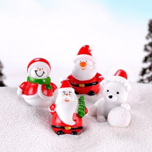 Mini Santa Figurine Christmas Decorations Home Decor Wooden Kids Craft Gift Xmas Ornaments
