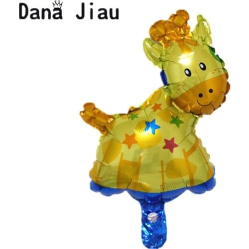 Mini giraffe animal balloons happy birthday party balloon baby shower table cartoon decoration holiday kid inflatable toy