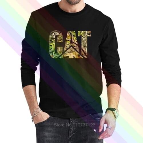 Fashion Caterpillar Logo Classic Black T-Shirt 2021 Newest Summer Mens Long Sleeve Popular Tees Shirt Tops Novel Unisex