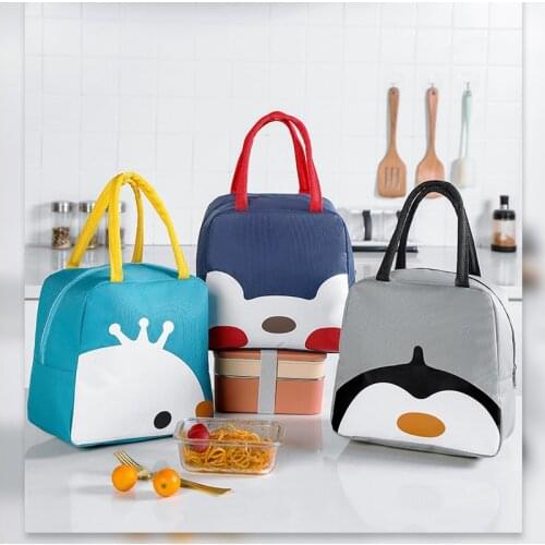 Cartoon Lunch Tote Bag for Kids Child Students Bento Box Food Container Handbag Insulation Thermos Cooler Bag Pouch for Children