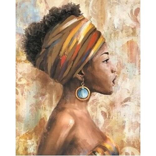 40x50cm Frame Painting By Numbers for Adults Children African Woman Figure Paint By Number Home Wall Decoration Crafts