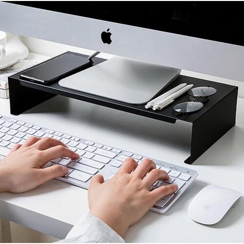 Desktop Monitor Stand Plinth Carbon Steel Shelf Computer Screen Riser TV Computer Laptop Support Table Storage Rack Organizer