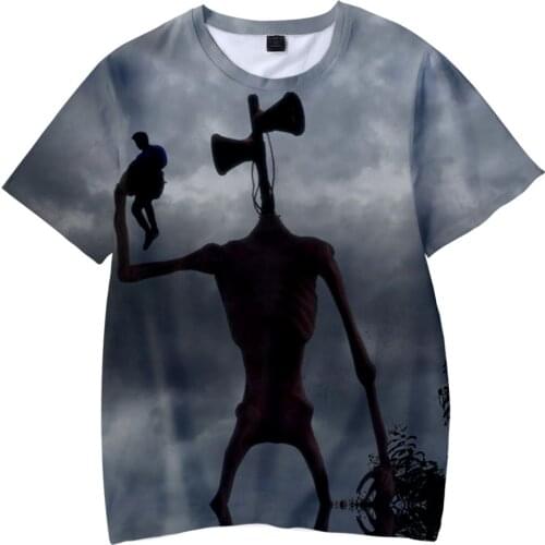 2021 New Siren Head Mens T-shirt Summer Fashion Short-sleeved T-shirts 3D Round Neck Tops Anime Element Shirt Trendy T Shirts