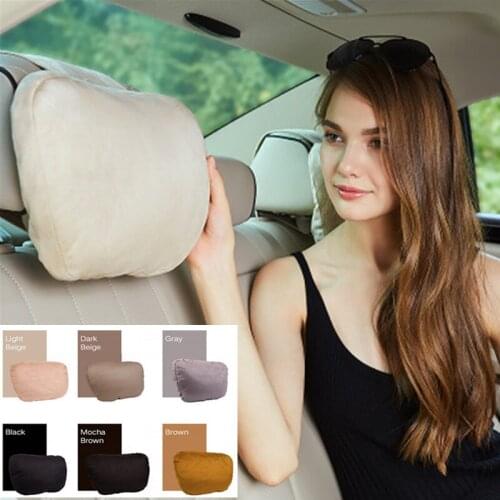 New Car Headrest Soft Suede Fabric Automobiles Seat Headrest 6 Colors Auto Seat Neck Protector Interior Decoration Accessories