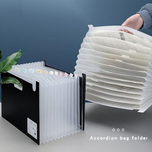 Organ Folder Storage Box 13-layer Vertical Folder Transparent Insert Organ Bag Multi-layer Folder Office Storage Stationery