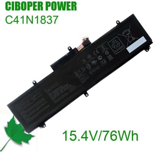 Genuine Quality Laptop Battery C41N1837 15.4V 76WH 0B200-03380100 GX502GW For M GU502GU-ES015T NoGU502 S GX502 S GX502GW G GA502