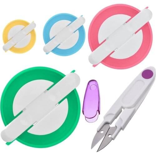 4 Different Sizes Pompom Maker Fluff Ball Weaver Needle Craft DIY Wool Knitting Craft Knitting Wool Tool Kit