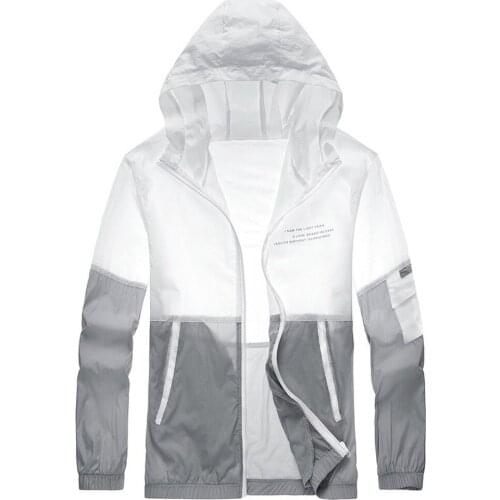 Sunscreen clothing mens and womens new summer mens ultra thin breathable sunscreen jacket