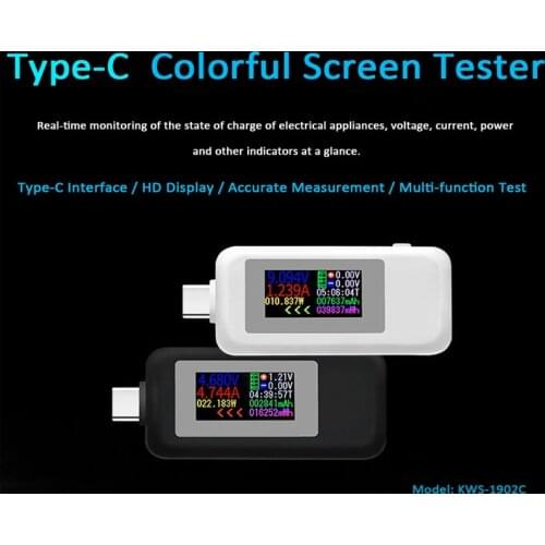 Type-c USB Tester DC Digital Voltmeter Usb Tester Voltage Current Meter Ammeter Detector Power Bank Charger Indicator Voltmeter