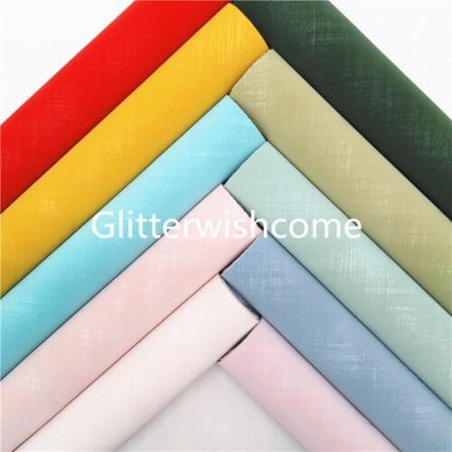 Glitterwishcome 21X29CM A4 Size Tartan Printed Faux Fabric, Soft Synthetic Leather Faux Fabric Sheets for Bows, GM955A