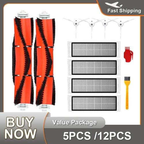 Vacuum Cleaners Parts Accessories Kits for xiaomi 1s roborock s5 MI Robot Replacement Main Brush Filter Side Brush Blide Comb