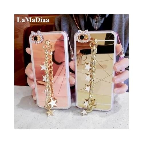Mirror Phone Cases For iPhone 12 11 Pro MAX X XS MAX XR 6 Plus Luxury Bling Star Girly Bracelet Phone Cases For iPhone 7 8 Plus