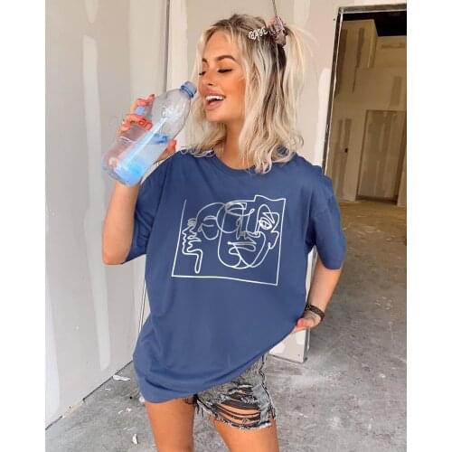 Retro Shirt Ladies Female T-Shirt Vacation New Print Summer Fashion Women Shirt Short Sleeve Top Tees Casual Harajuku