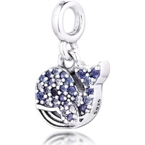 Me Collection My Blue Whale Dangle Charm girl Beads for Me Link Bracelets & Bangles Women Silver 925 Jewelry Small Hole