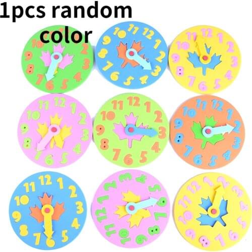 1 Piece Kids DIY Eva Clock Learning Education Toys Fun Jigsaw Puzzle Game for Children 3-6 years old