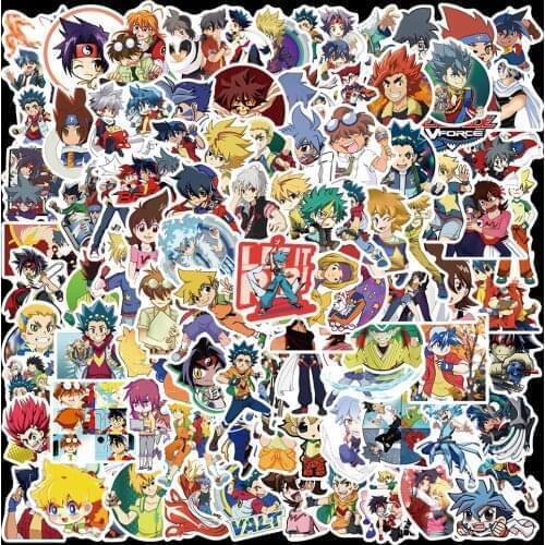 10/50/100pcs Cartoon Animation Beyblade Stickers For Luggage Laptop Skateboard Refrigerator Guitar Decal Stickers Children Toys
