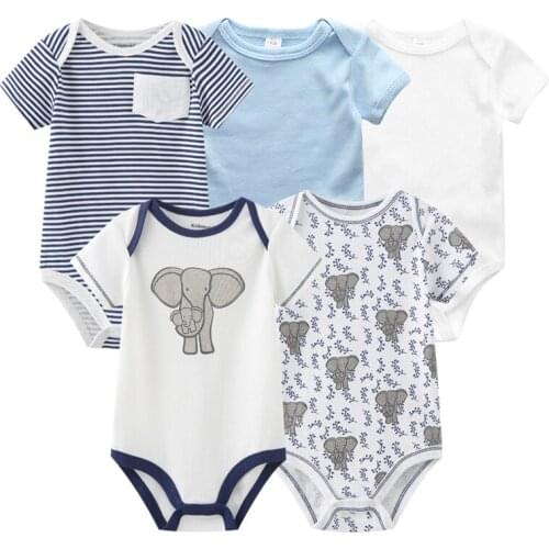2020 Unisex Baby Girl Clothes 5PCS Bodysuits Cotton Newborn Baby Boy Clothes Cartoon Print Girls Baby Clothing Roupas de bebe