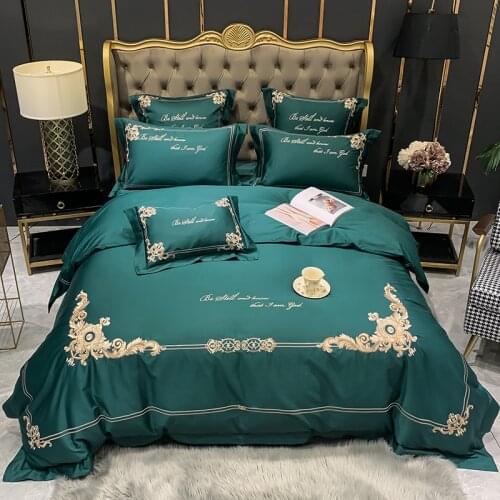 2020 Luxury Egypt Cotton European Classic Bedding Set Embroidery Duvet Cover Bed Sheet Pillowcases Queen King Size 4/6/7Pcs