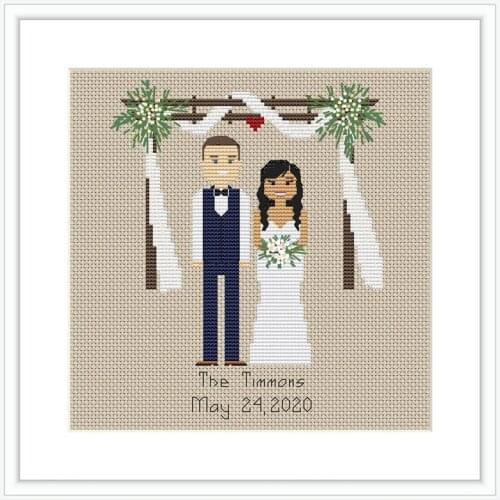 2021 Factory Embroidery Custom Wedding Portrait Cross Stitch Kits Canada with 100% Cotton Floss & Free Shipping for Wall Decor