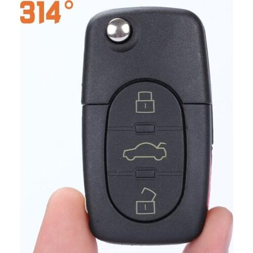 3 Button Car Remote Flip Key Fob Case Shell & Blade For Audi A2 A3 A4 A6 Fob Case CR1620/CR2032 High Quality Car Accessories