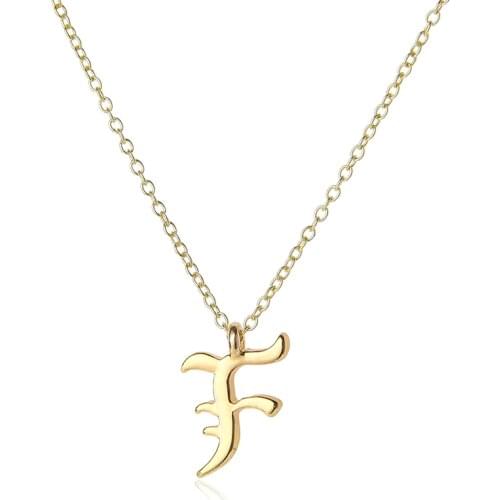 30pcs Lucky mom gift Letter F Family name Initial alphabet pendant Necklace Stainless steel alloy 26 English word sign jewelry