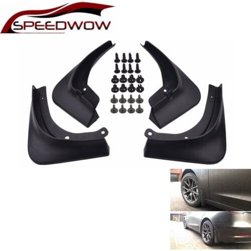 SPEEDWOW 4Pcs Mudflaps Splash Guards Mud Flap Mudguards Fender Front Rear Car Fender Flares For Tesla Model 3 2016-2019