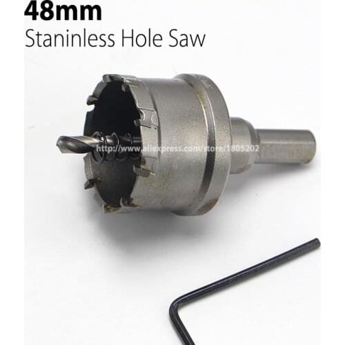 48mm 1.89" Core Drill Bit Hard Alloy Metal Hole Saw Drill Bit for Steel Metal Alloy Cutter Metal Working