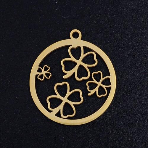 5pcs/lot Dainty Flower Stainless Steel Jewelry Pendant DIY Charms Wholesale High Polished OEM Order Accepted Never Tarnish