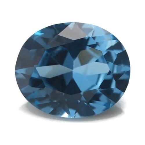 50PCS 2x3~13x18mm OvalShape Loose Stone Blue Synthetic stone For Jewelry DIY Gems Stone 106