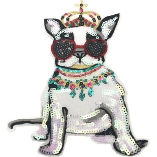 50pcs/Lot Embroidery Letters Clothing Decoration Accessories Dog Sequins Diy Iron Heat Transfer Applique Cute Patch