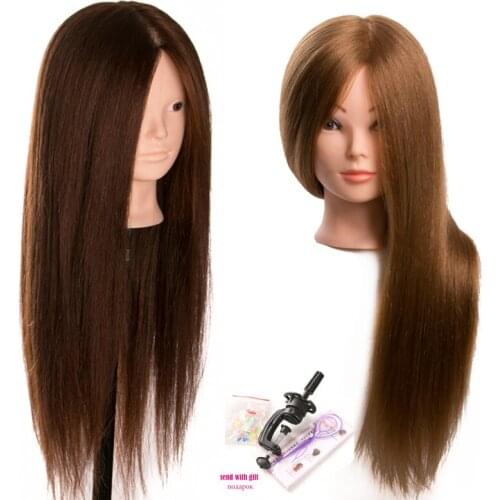 80 % Real Human Hair Training head dolls for hairdressers Mannequin Dolls blonde color professional styling head can be curled