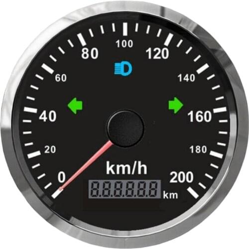 85mm GPS Speedometer 200Km/H LCD Display Tachometer 12V 24V With Red Backlight Odometer for Motorcycle ATV Boat