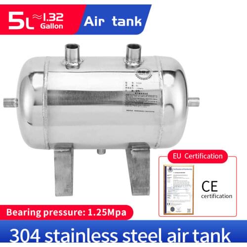 Stainless steel gas storage tank 304 small air tank 5L horizontal vacuum tank buffer pressure tank pressure vesse