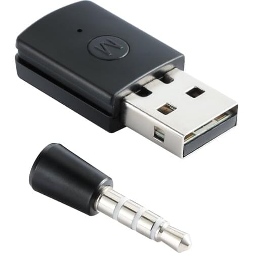 Bluetooth Dongle Latest Version USB Adapter Wireless Receiver For PS4 Headset Bluetooth Receiver (Black)